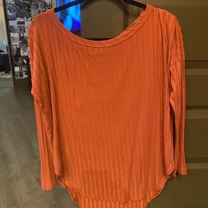 Pink Long Sleeve Ribbed Shirt